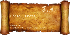 Bartel Anett névjegykártya