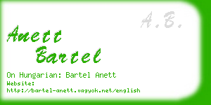 anett bartel business card